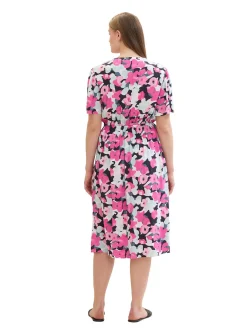 Midikleid mit Blumenprint und Bindeband<TOM TAILOR Plus Fashion