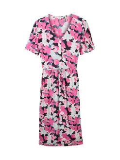 Midikleid mit Blumenprint und Bindeband<TOM TAILOR Plus Fashion