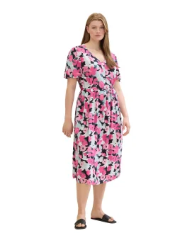 Midikleid mit Blumenprint und Bindeband<TOM TAILOR Plus Fashion