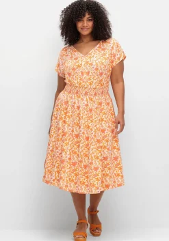 Midikleid mit Smokbund und weitem Rock<sheego Clearance