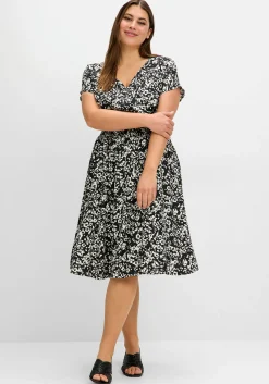 Midikleid mit Smokbund und weitem Rock<sheego Outlet