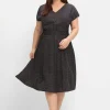 Midikleid mit Smokbund und weitem Rock<sheego Sale