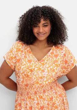 Midikleid mit Smokbund und weitem Rock<sheego Clearance