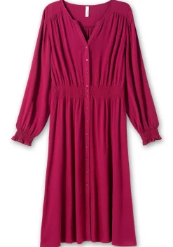 Midikleid mit Smok-Details, aus Viskose<sheego Online