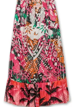 Midirock aus Viskose-Satin, mit Volant am Saum<sheego loves miss goodlife Outlet