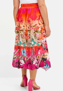 Midirock mit Multicolorprint und Gummizugbund<sheego loves miss goodlife Fashion