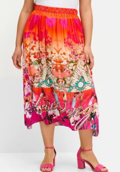 Midirock mit Multicolorprint und Gummizugbund<sheego loves miss goodlife Fashion