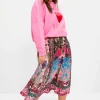 Midirock mit Tropical-Alloverprint<sheego loves miss goodlife Online
