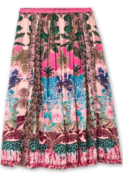 Midirock mit Tropical-Alloverprint<sheego loves miss goodlife Online