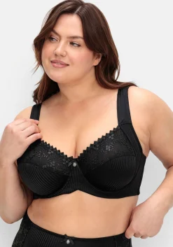 Minimizer-BH mit floraler Spitze und tonigen Streifen<sheego Discount