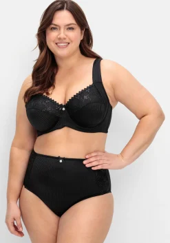 Minimizer-BH mit floraler Spitze und tonigen Streifen<sheego Discount