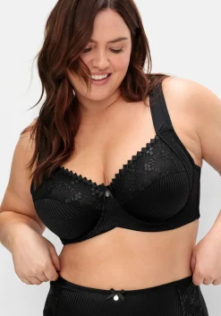 Minimizer-BH mit floraler Spitze und tonigen Streifen<sheego Discount
