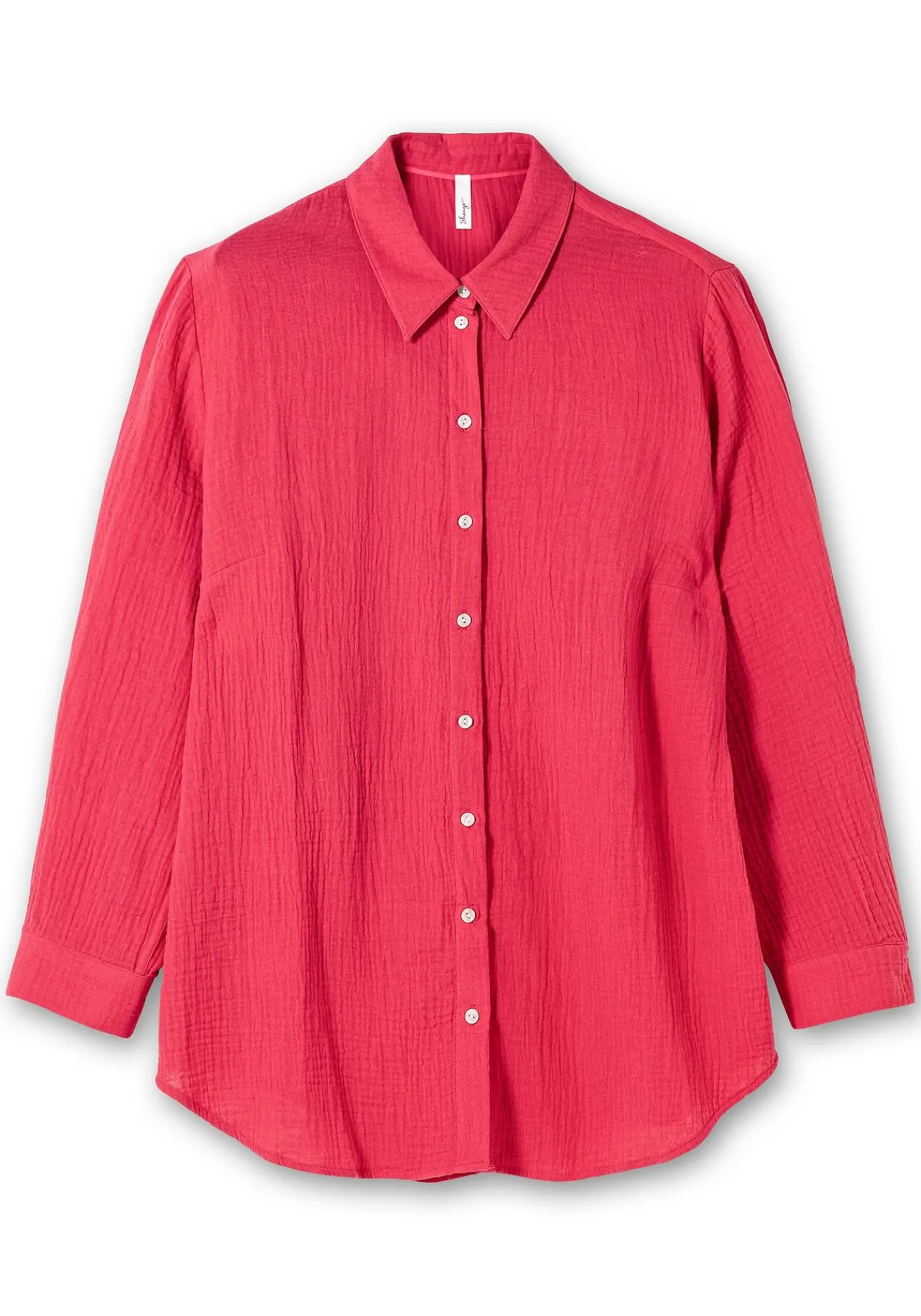Musselin-Bluse mit Hemdkragen und Krempelärmeln<sheego Hot