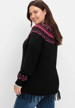 Norwegerpullover mit Fransen am Saum<sheego Hot