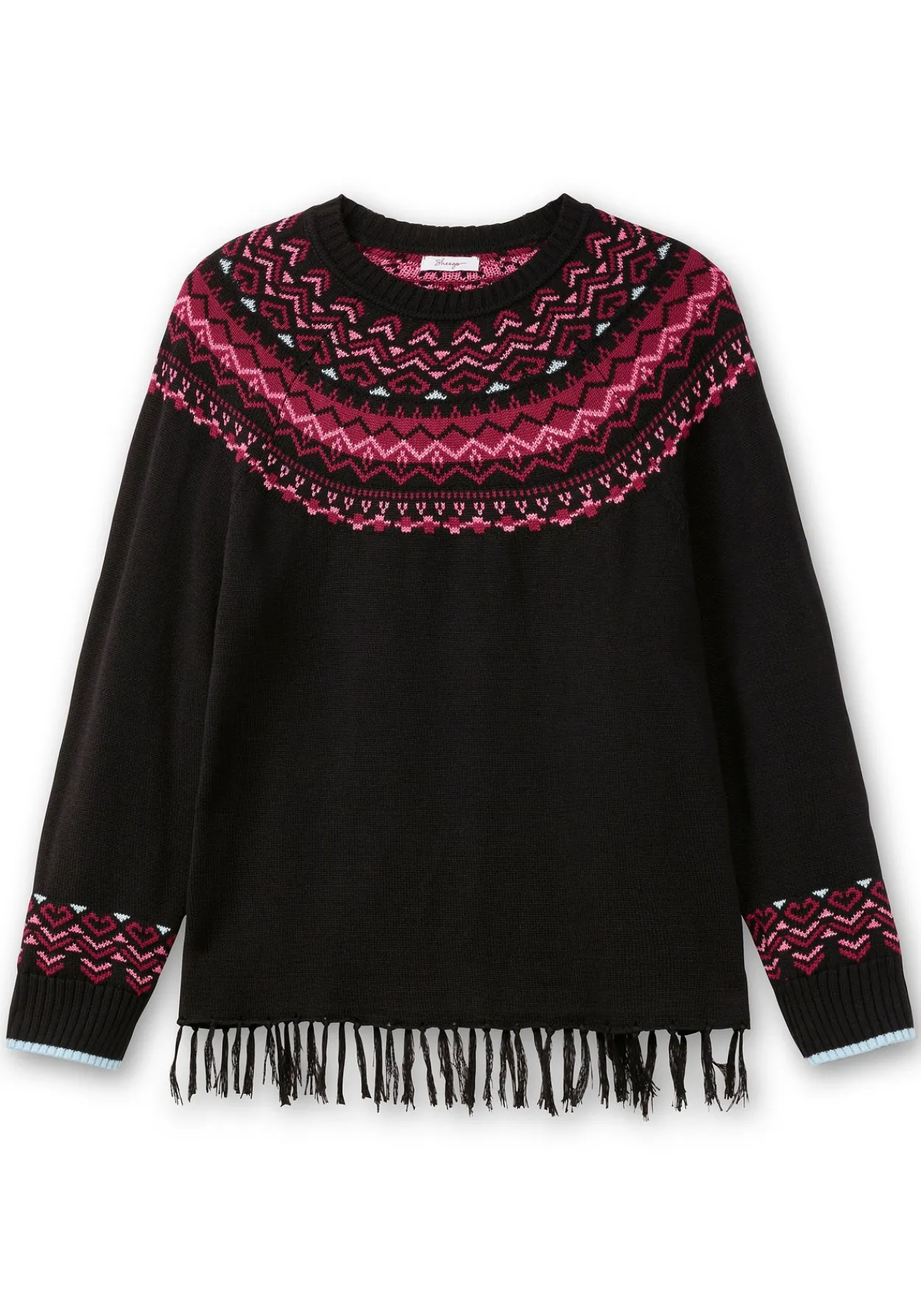 Norwegerpullover mit Fransen am Saum<sheego Hot