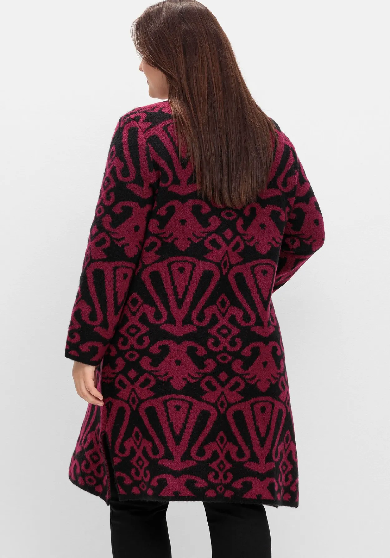 Offene Longstrickjacke mit Jacquardmuster<sheego by Joe Browns Discount