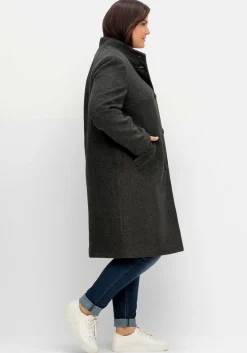 Oversized-Mantel mit Stehkragen, in flauschiger Qualität<sheego Clearance