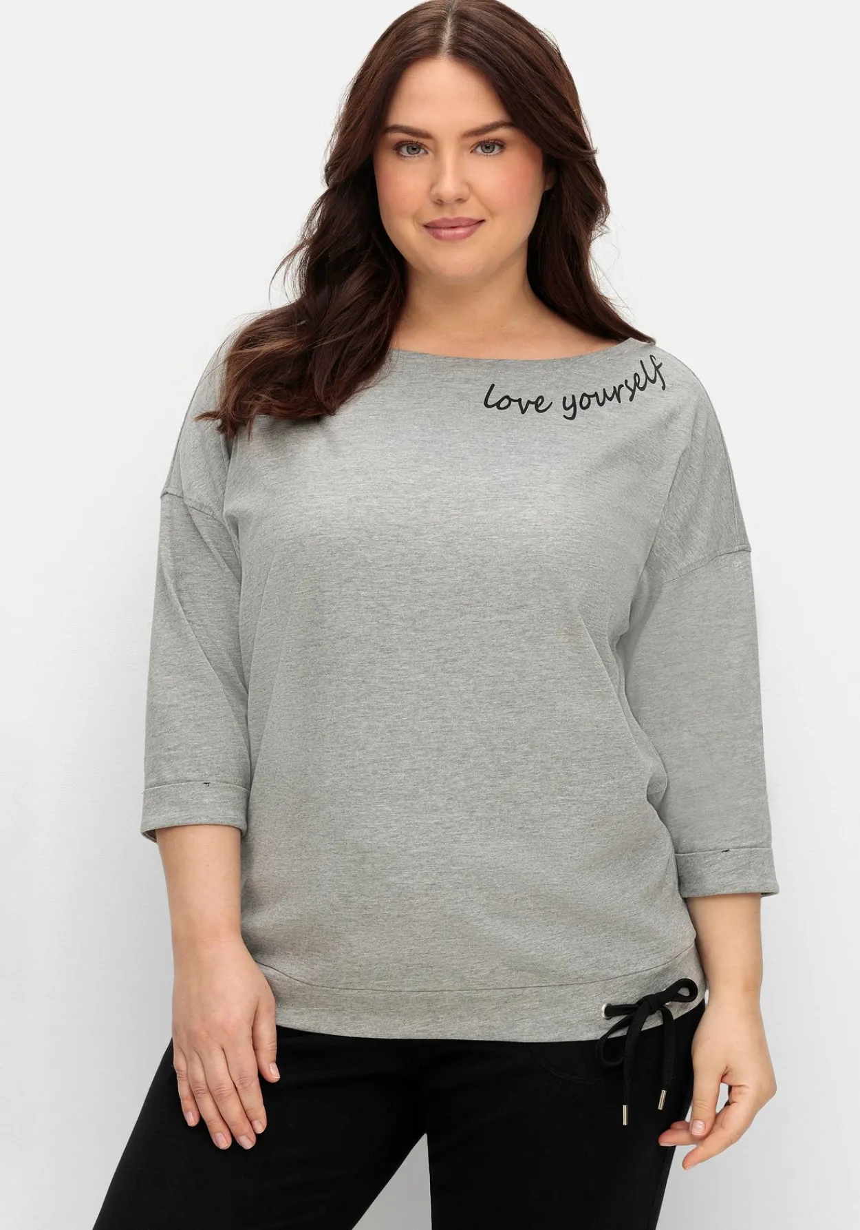 Oversized-Shirt mit Bindeband am Saum<sheego Best