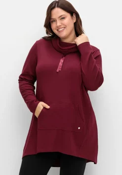 Oversize-Longshirt mit weitem Kragen und Tunnelzug<sheego Outlet