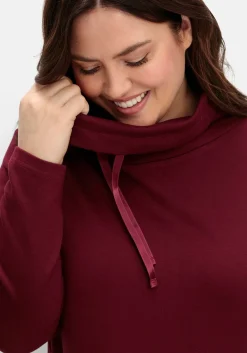 Oversize-Longshirt mit weitem Kragen und Tunnelzug<sheego Outlet