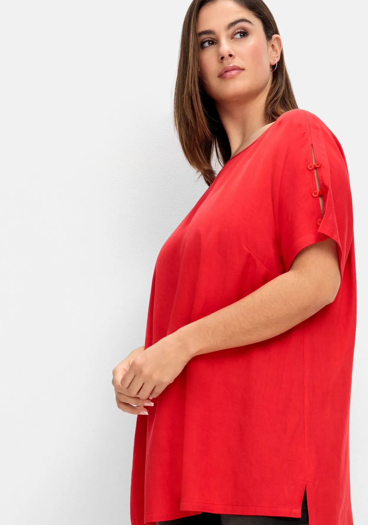Oversize-Tunika mit geschlitztem Ärmel<sheego Outlet