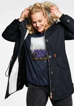 Parka mit Kapuze und Teddyfutter<sheego Sale