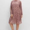 Plissiertes Chiffonkleid mit Alloverdruck<sheego Hot