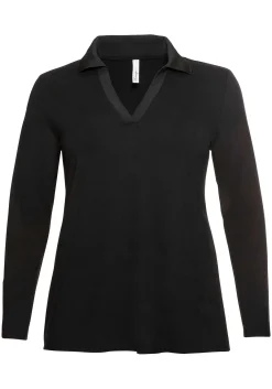 Poloshirt mit langem Arm, aus Viskosejersey<sheego Sale