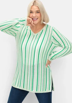Pullover aus Ajourstrick, mit Längsstreifen<sheego Best