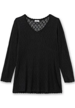 Pullover aus Ajourstrick, in leichter A-Linie<sheego Hot