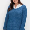 Pullover aus Bändchengarn, mit Krempelärmeln<sheego Online