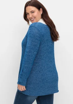 Pullover aus Bändchengarn, mit Krempelärmeln<sheego Online