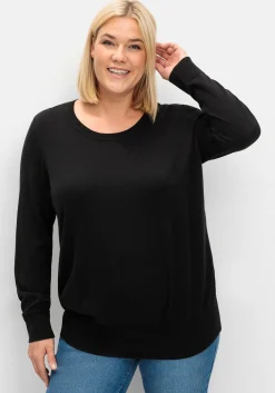 Pullover aus leichtem Strick, mit Rundhalsausschnitt<sheego Outlet
