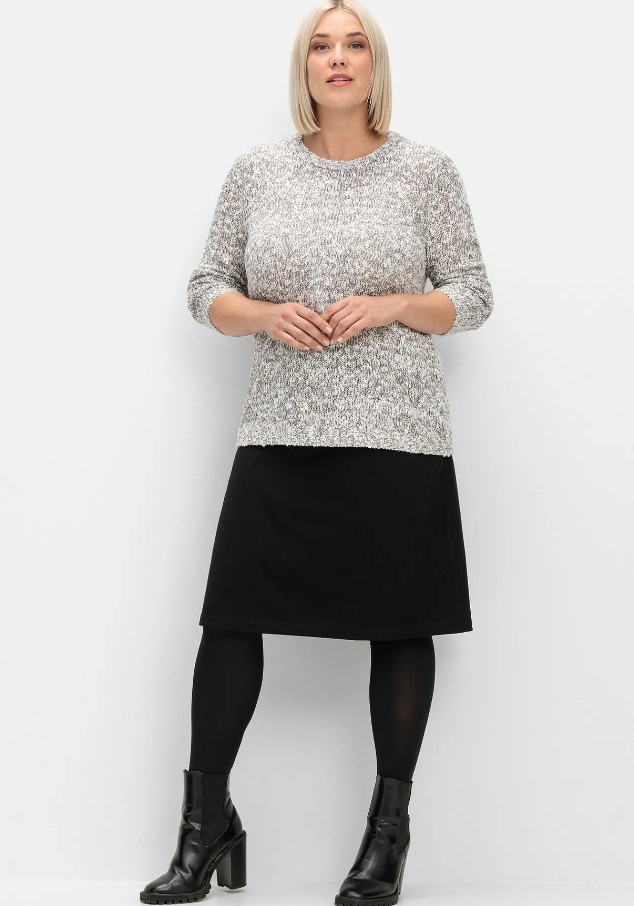 Pullover aus meliertem Effektgarn<sheego Outlet