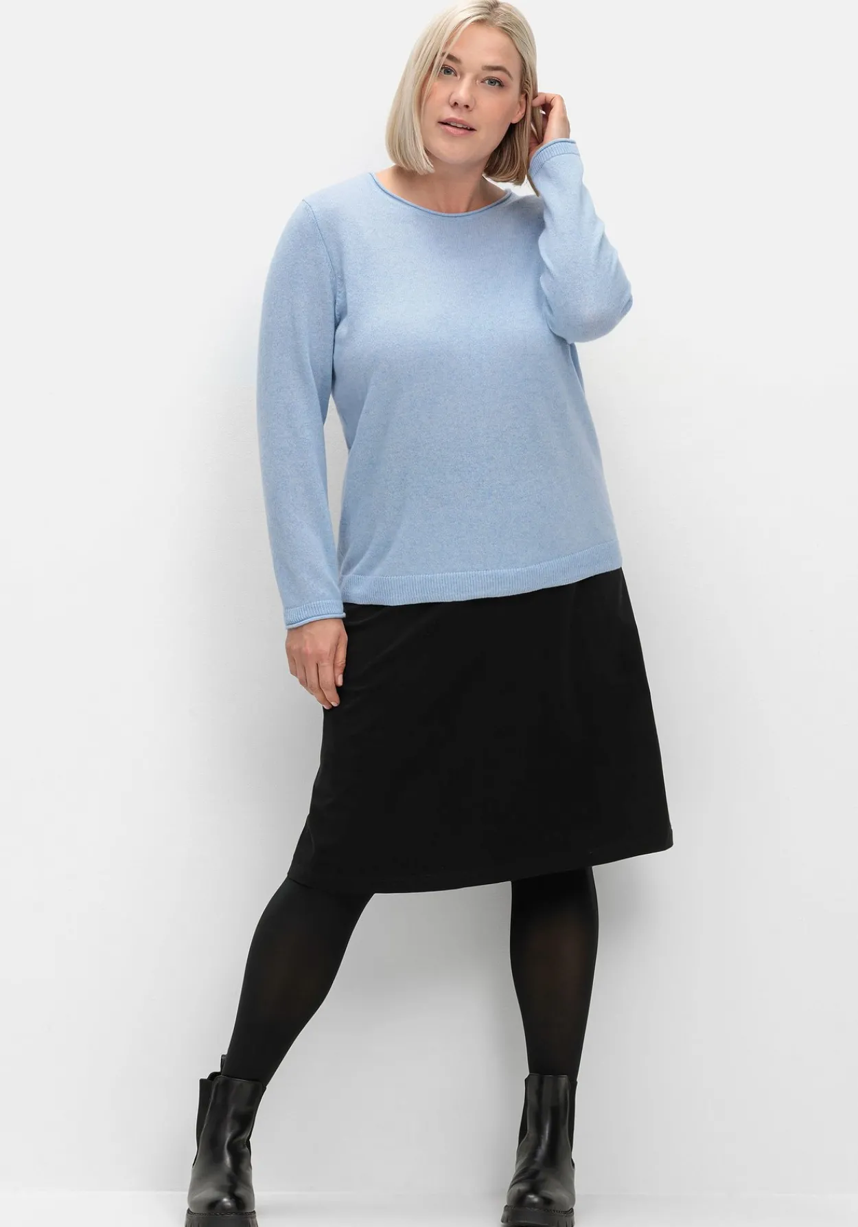 Pullover aus reinem Kaschmir, mit Rollkanten<sheego Online