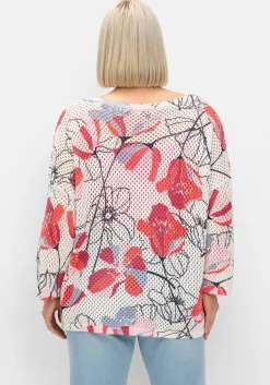 Pullover im Ajourstrick, mit Blumenmuster<sheego Best
