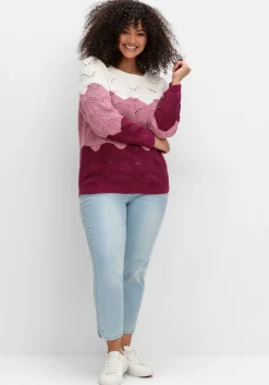 Pullover im Ajourstrick, mit Colourblocking<sheego New