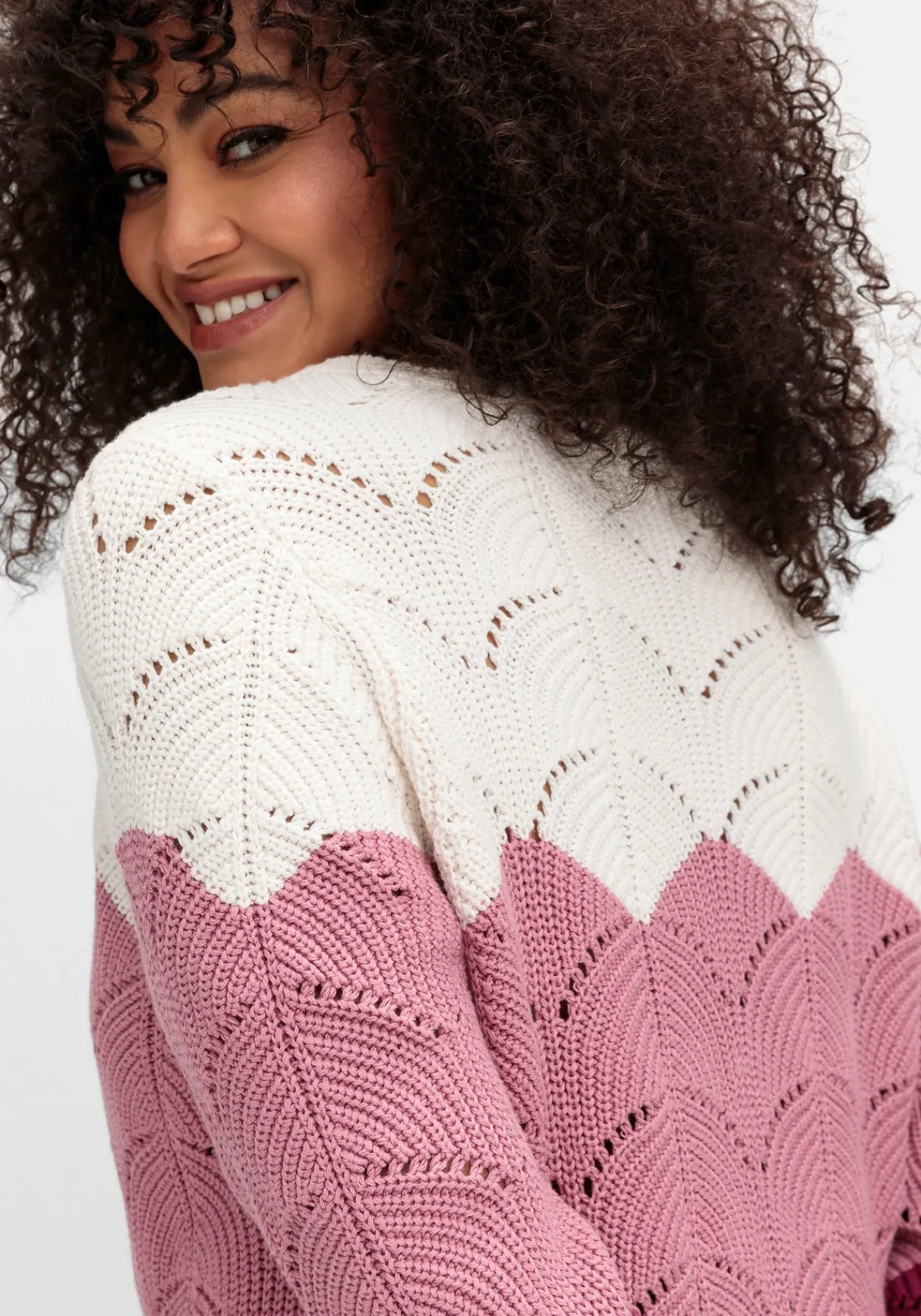 Pullover im Ajourstrick, mit Colourblocking<sheego New