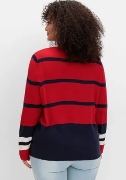 Pullover im Colourblocking-Streifenmix<sheego Fashion