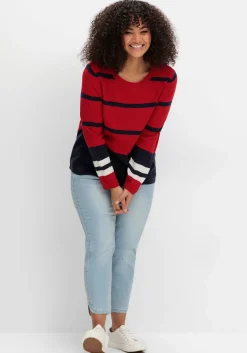 Pullover im Colourblocking-Streifenmix<sheego Fashion