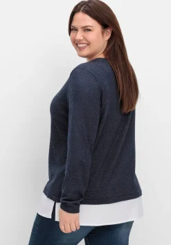 Pullover im Lagenlook, mit Blusenbesatz<sheego Best