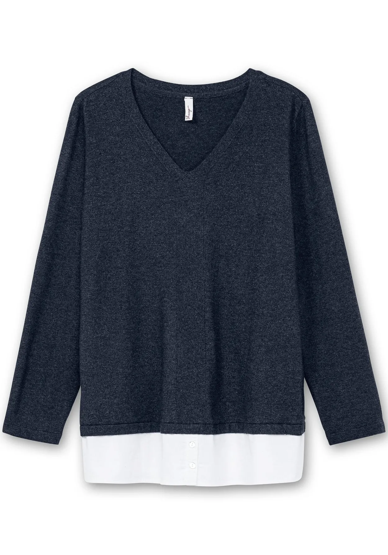 Pullover im Lagenlook, mit Blusenbesatz<sheego Best