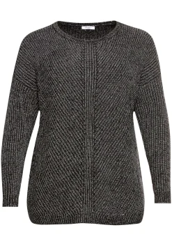Pullover im Patentstrick, in melierter Optik<sheego Online