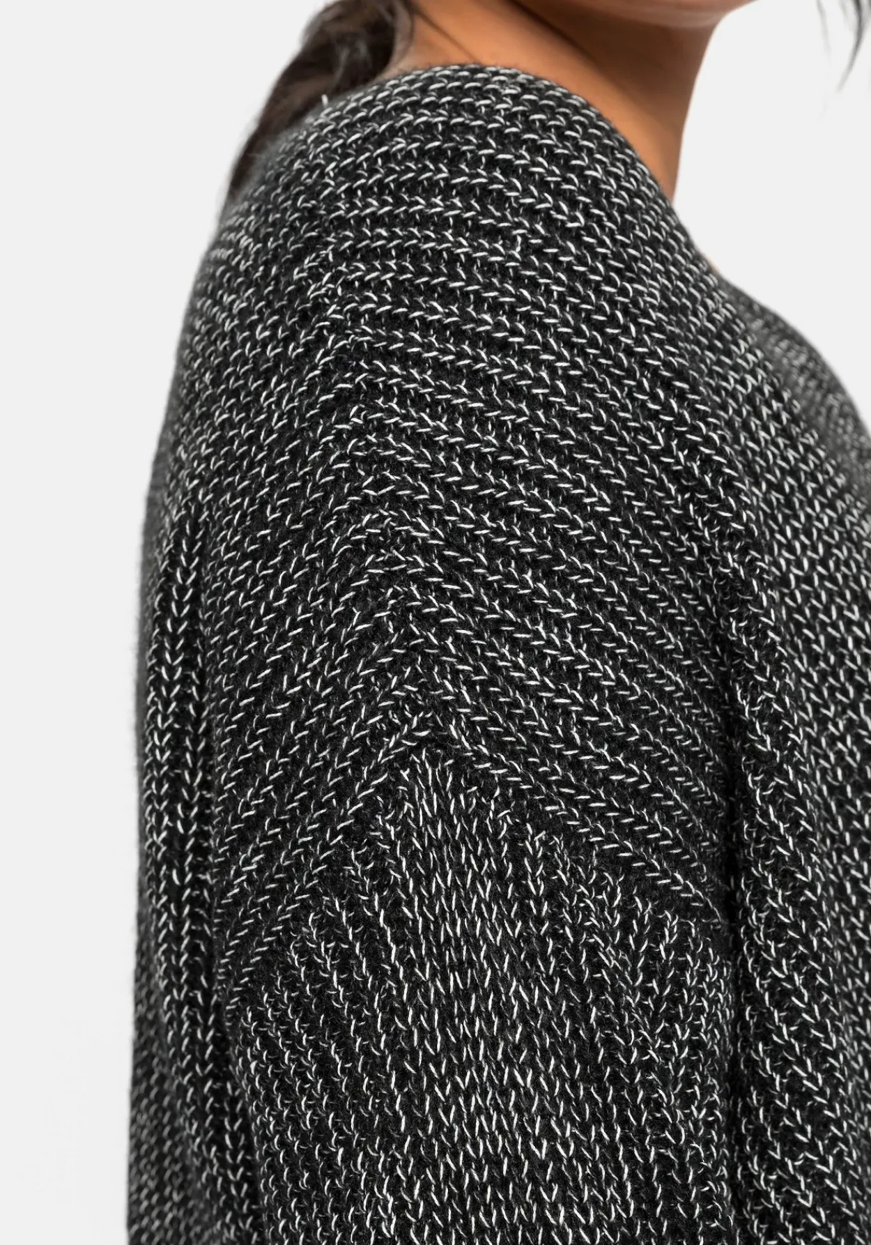 Pullover im Patentstrick, in melierter Optik<sheego Online