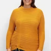 Pullover im Rippstrick, mit Raffung vorn<sheego x Collection L. Clearance