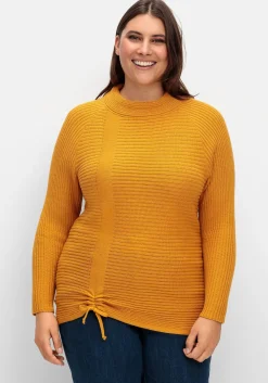 Pullover im Rippstrick, mit Raffung vorn<sheego x Collection L. Clearance