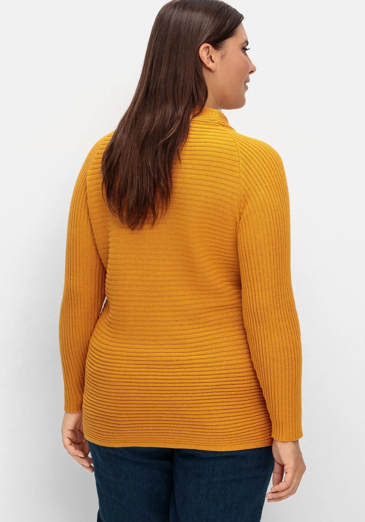 Pullover im Rippstrick, mit Raffung vorn<sheego x Collection L. Clearance
