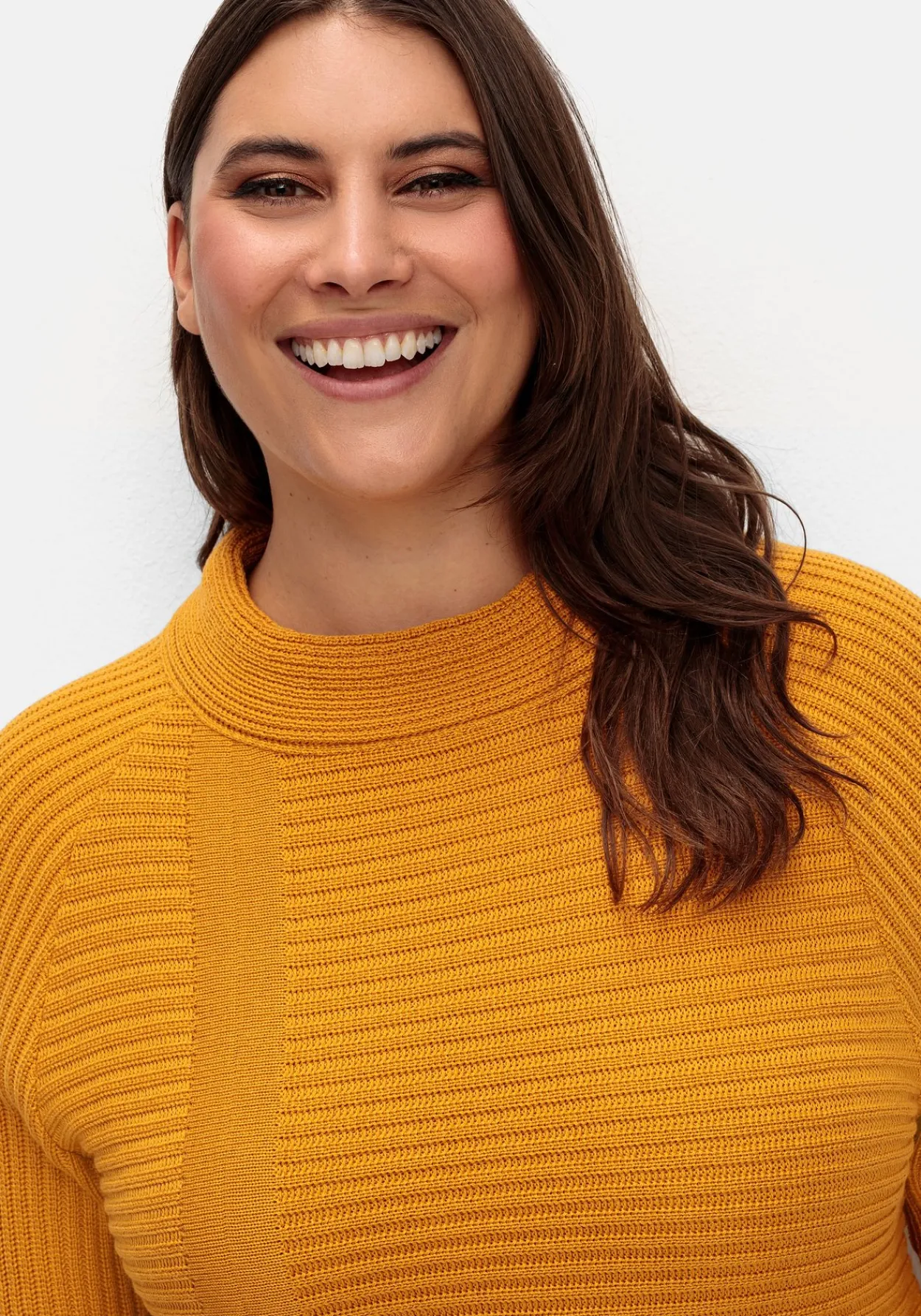 Pullover im Rippstrick, mit Raffung vorn<sheego x Collection L. Clearance