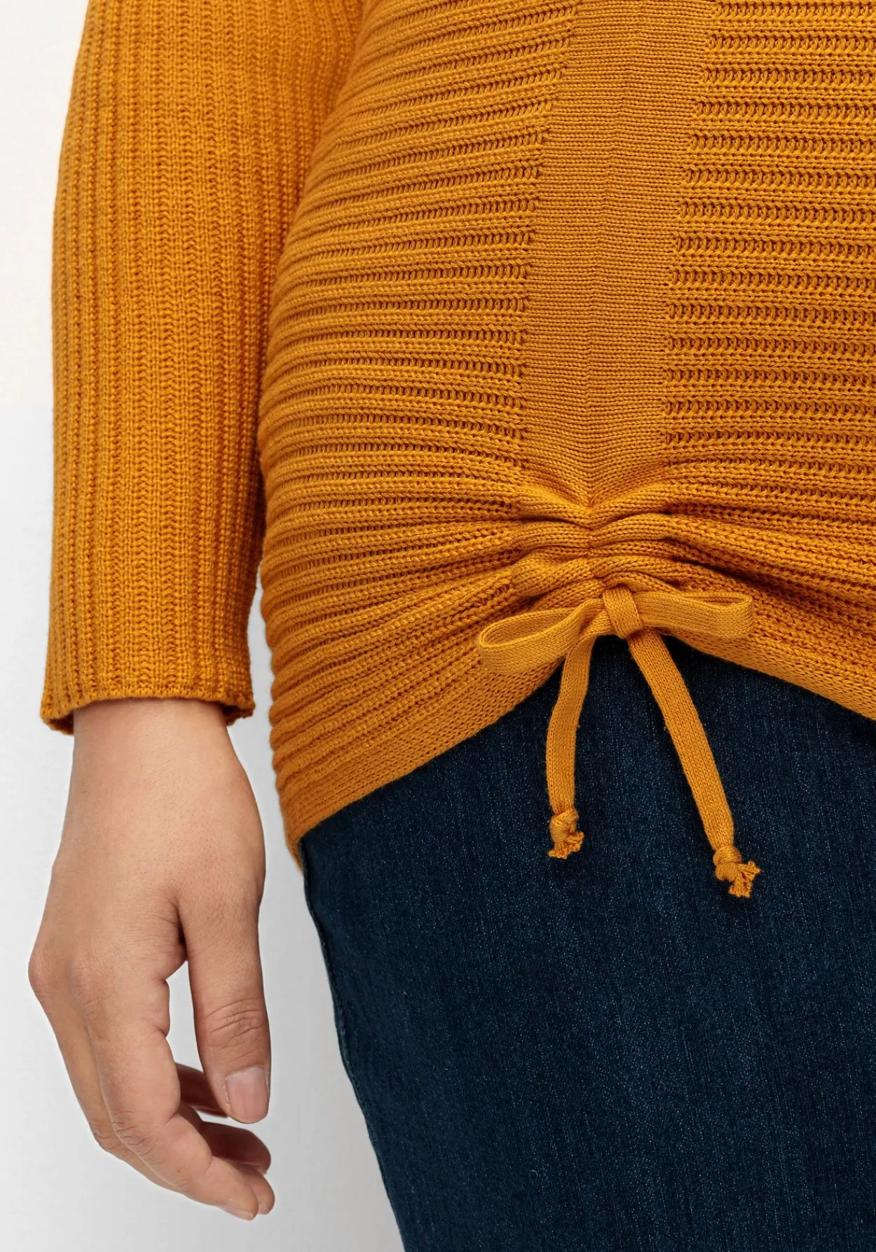 Pullover im Rippstrick, mit Raffung vorn<sheego x Collection L. Clearance