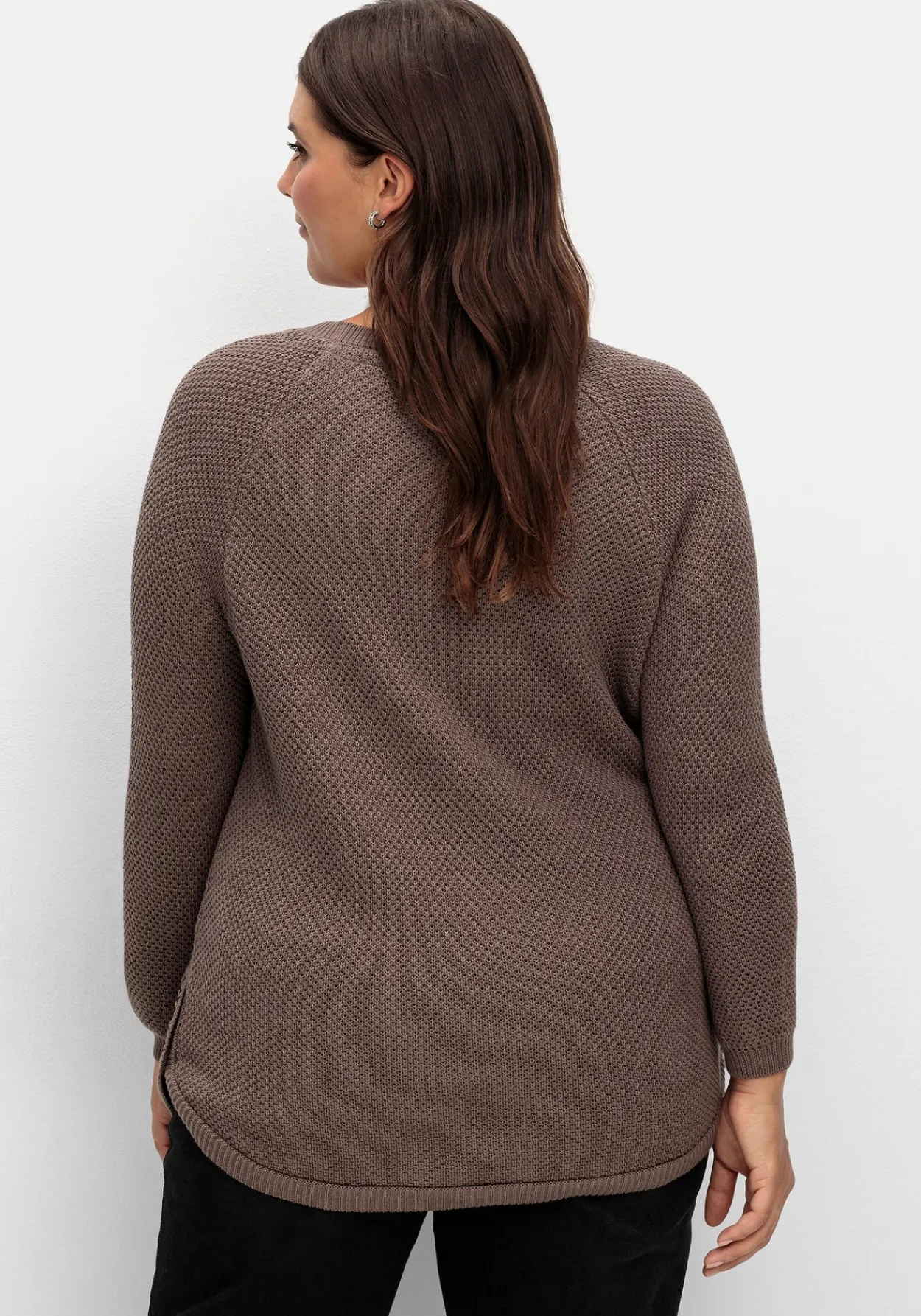 Pullover im Strukturstrick, mit Zierknöpfen seitlich<sheego Sale